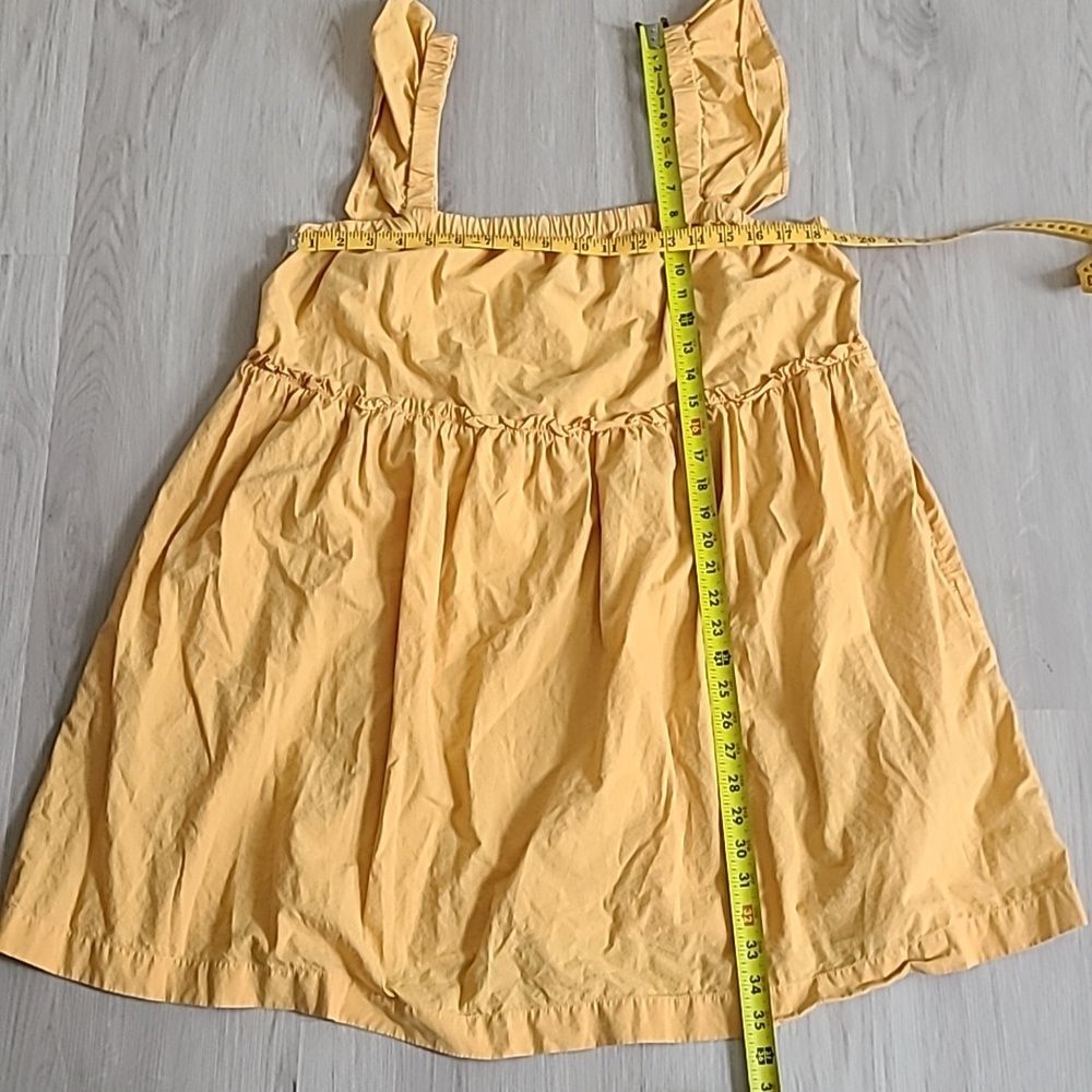 Madewell Flutter-Sleeve Square-Neck Mini Dress Autumn Wheat XXL marigold Summer - Picture 4 of 9